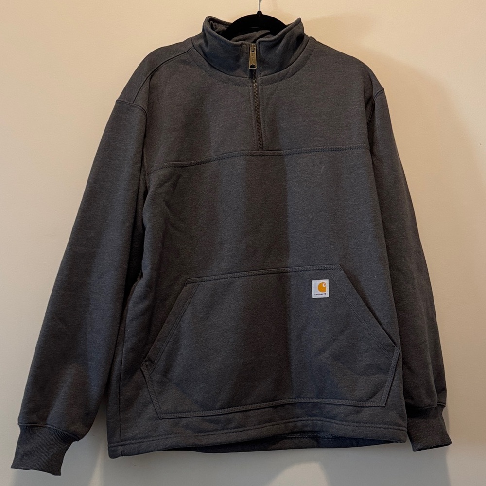 EXCELLENT Used Condition | Carhartt Gray Quarter-Zip Sweatshirt Hoodie | Men’s M